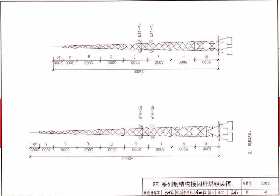 GFL系列鋼結(jié)構(gòu)接閃桿組裝圖